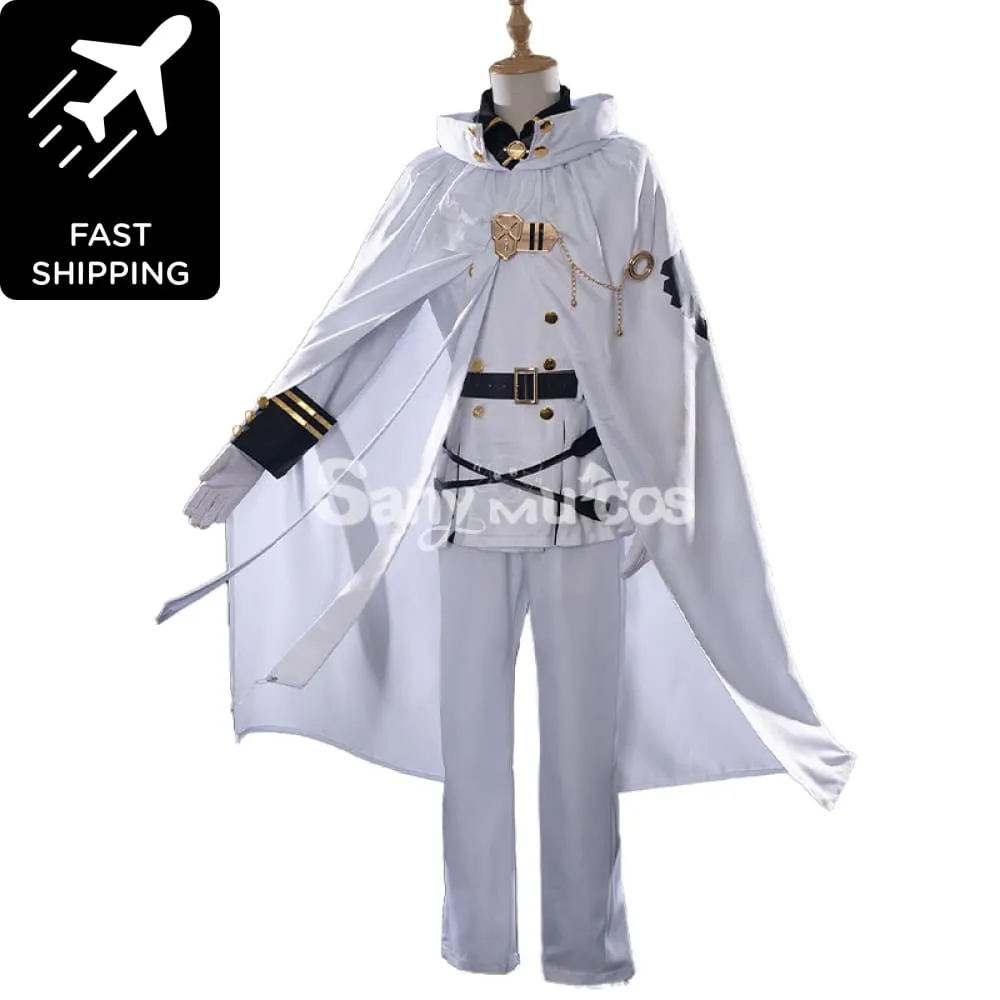 【48H To Ship】Anime Seraph Of The End/Owari no Seraph Mikaela Hyakuya Halloween White Suit Cosplay Costume