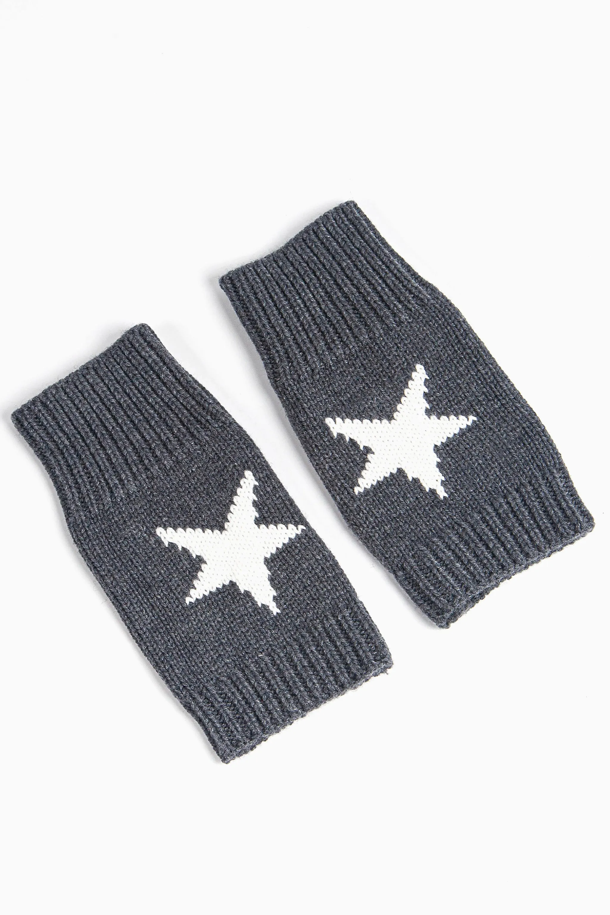 Alice Wrist Warmers - Dark Grey, Star