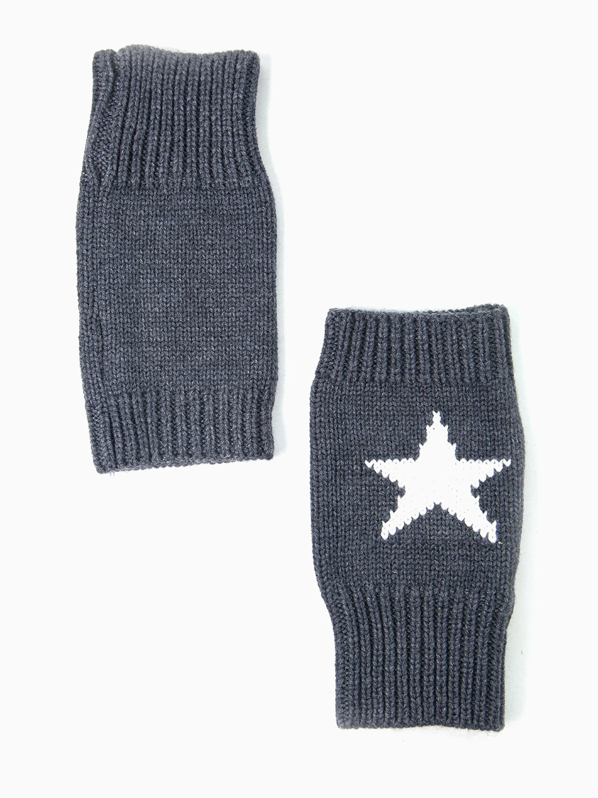 Alice Wrist Warmers - Dark Grey, Star