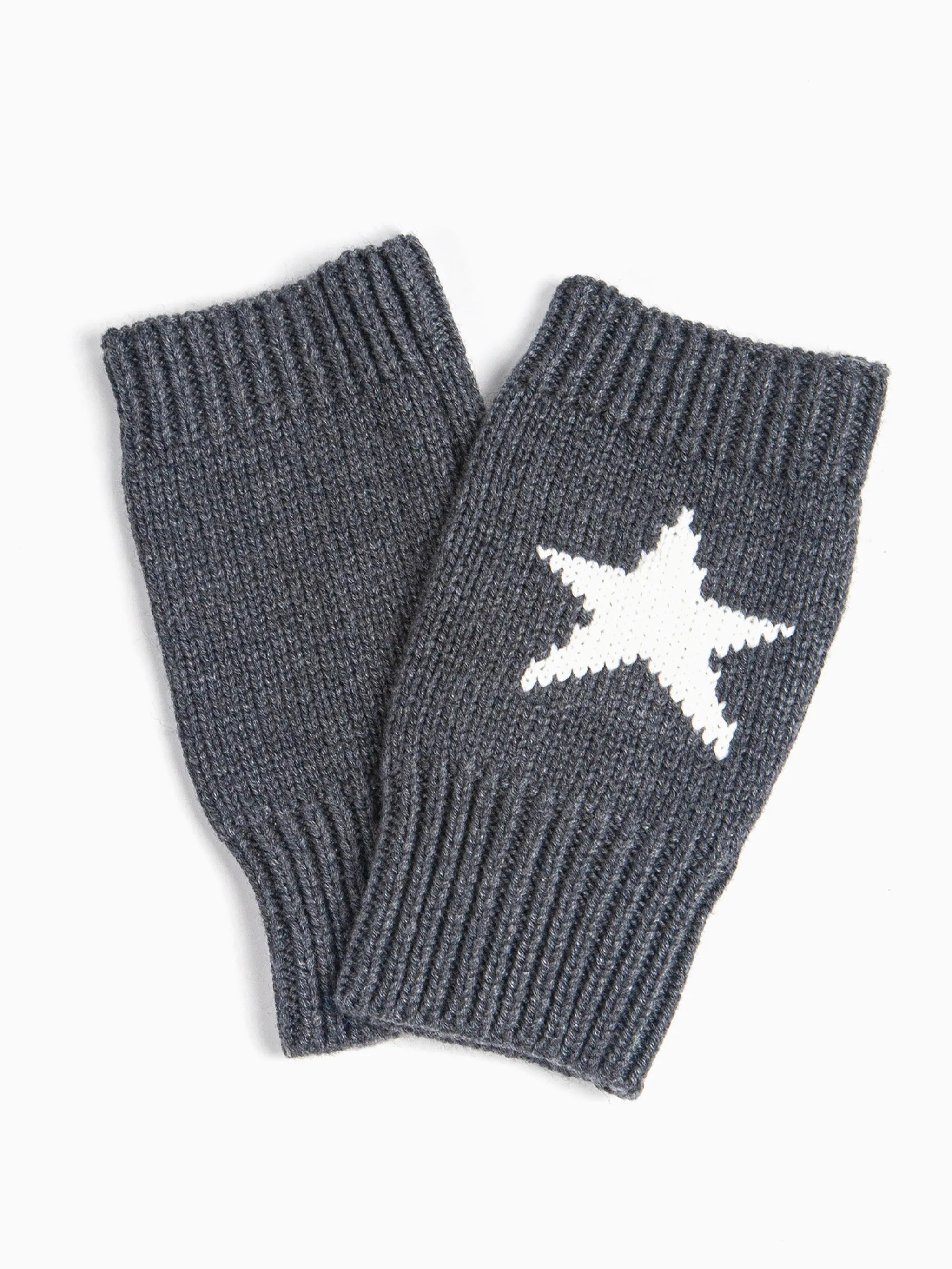 Alice Wrist Warmers - Dark Grey, Star