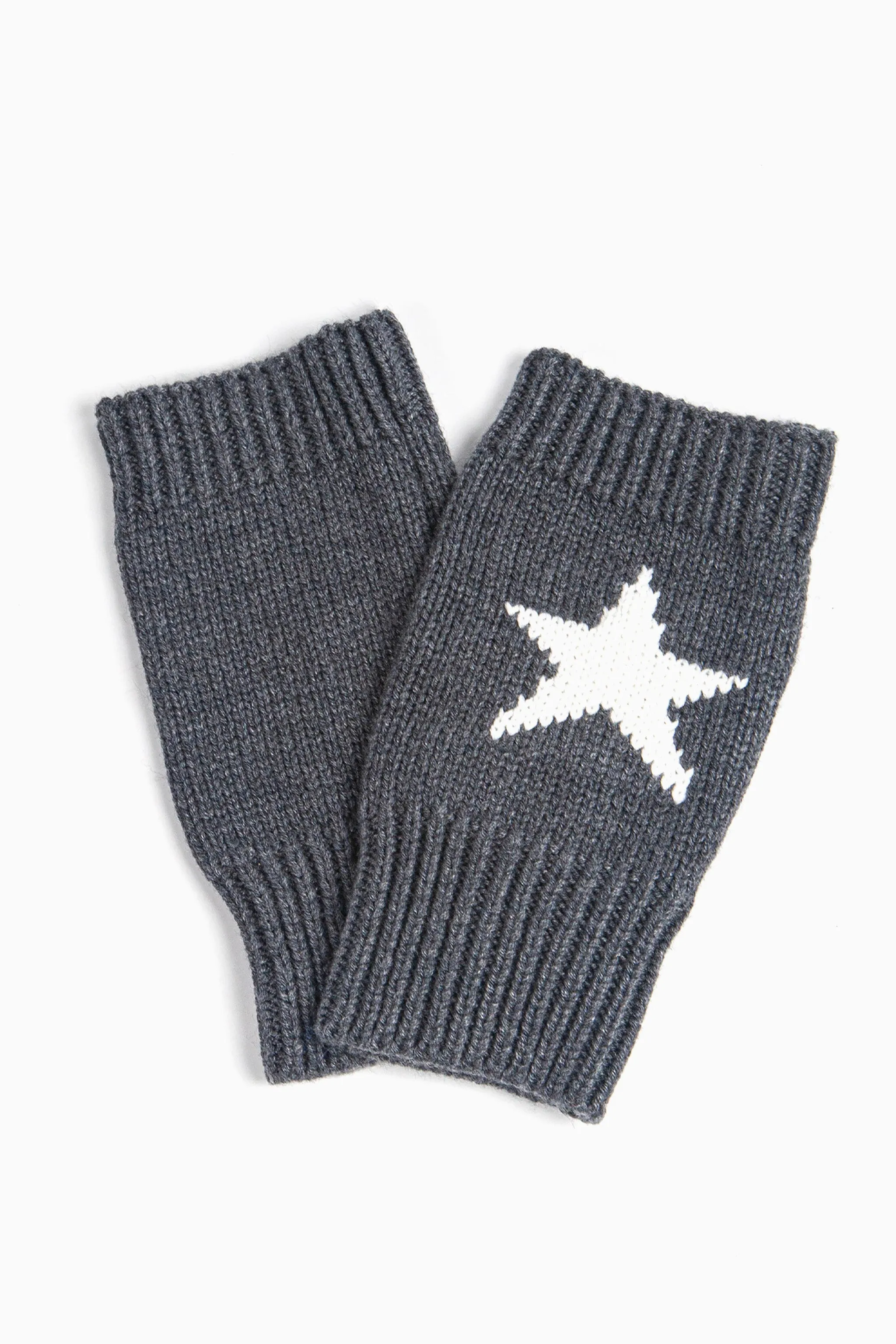 Alice Wrist Warmers - Dark Grey, Star