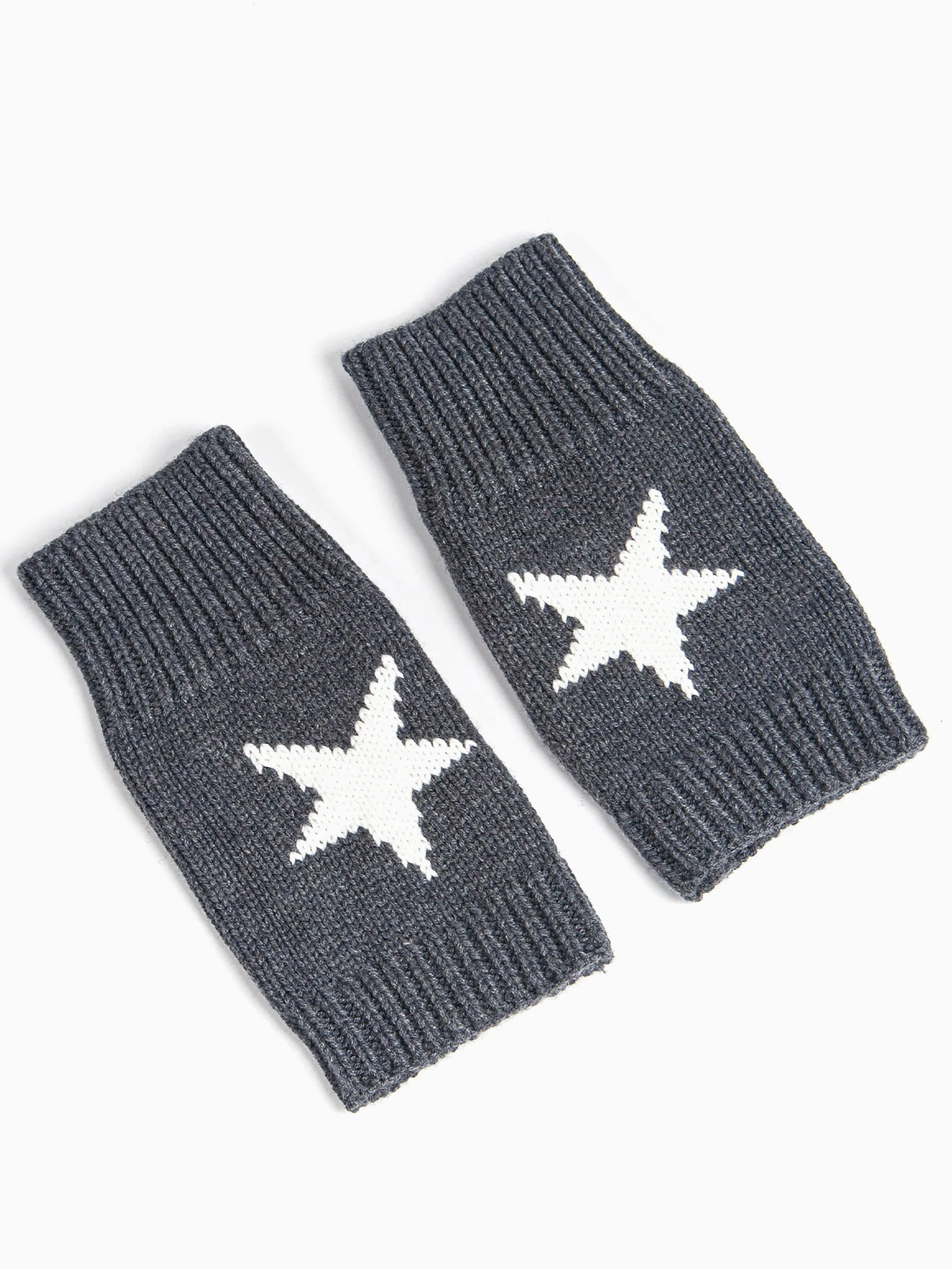 Alice Wrist Warmers - Dark Grey, Star