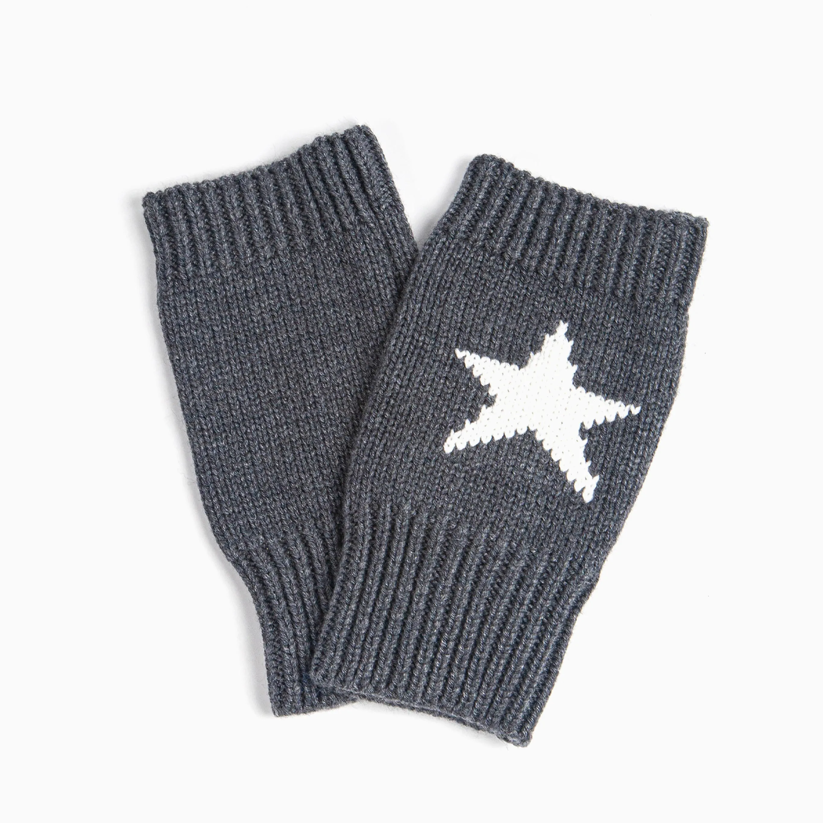 Alice Wrist Warmers - Dark Grey, Star