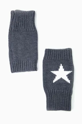 Alice Wrist Warmers - Dark Grey, Star