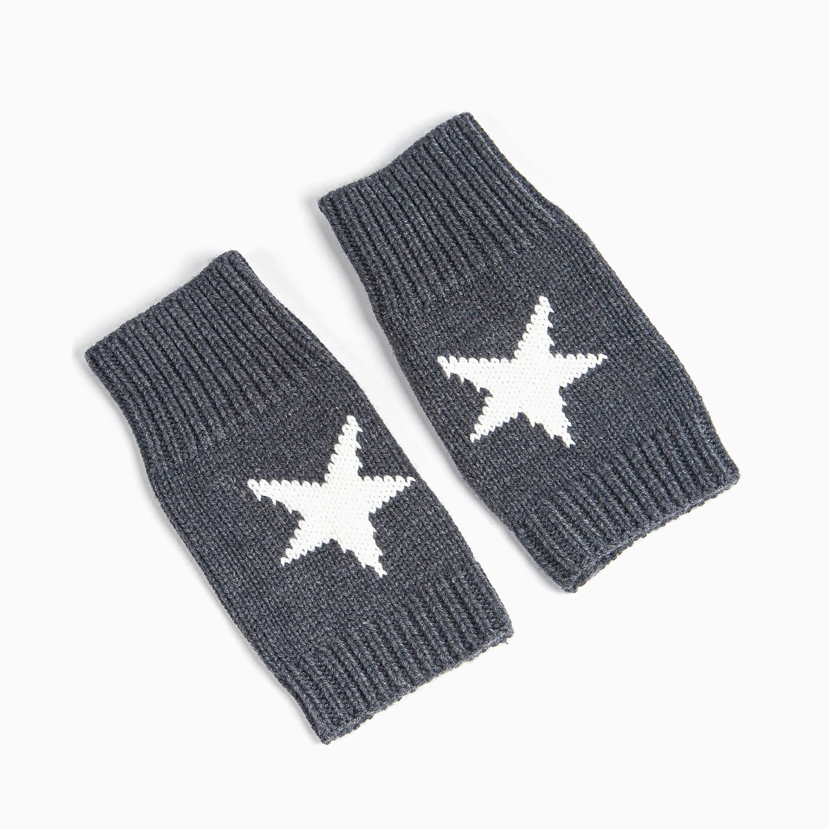 Alice Wrist Warmers - Dark Grey, Star