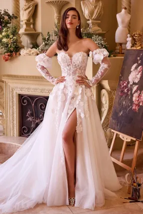 Andrea and Leo Couture WL017 Strapless Ballgown Puff Sleeve Gloves Sleeves