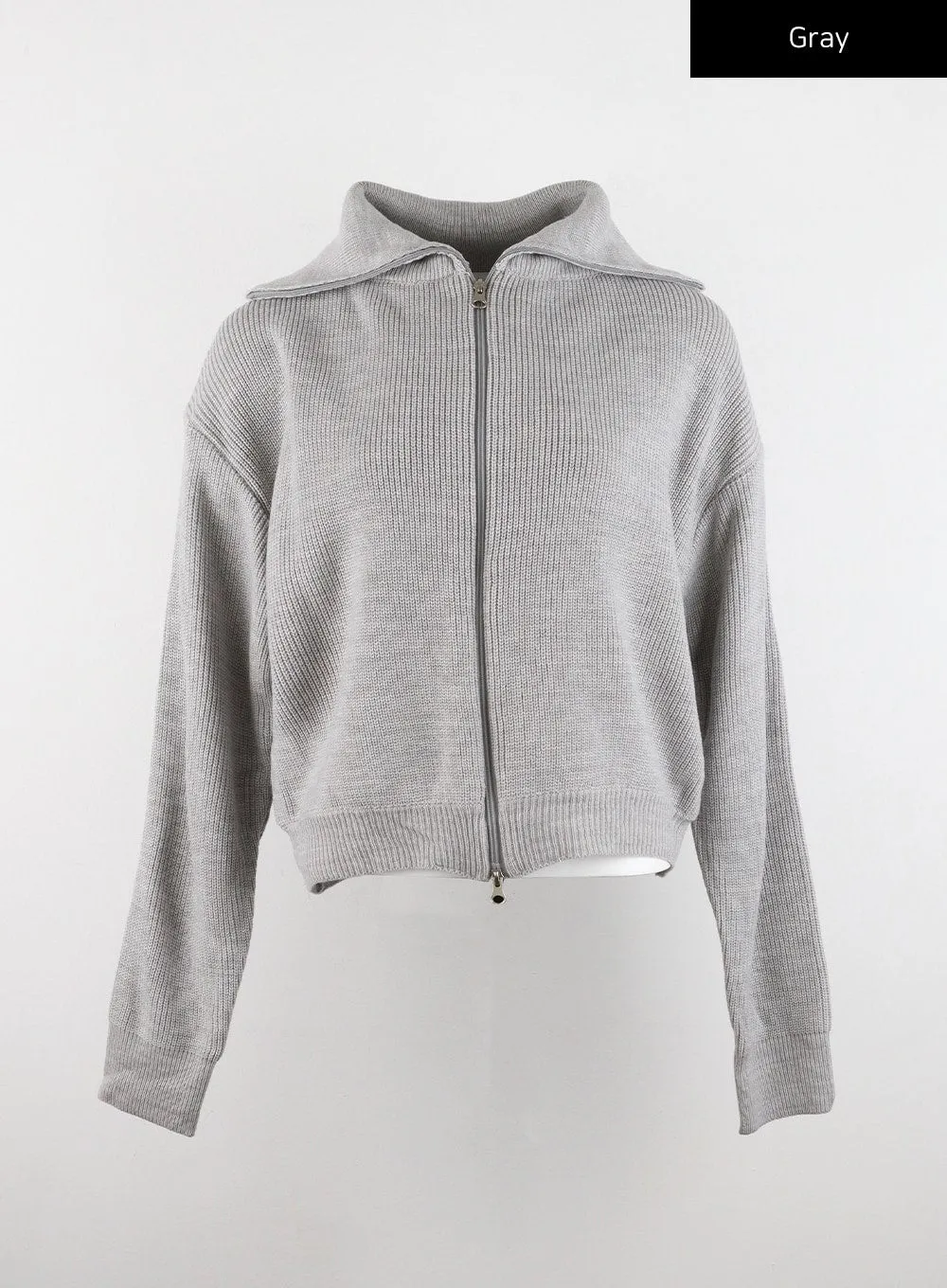 Basic Two-Way Zip-Up Knit Sweater CD304