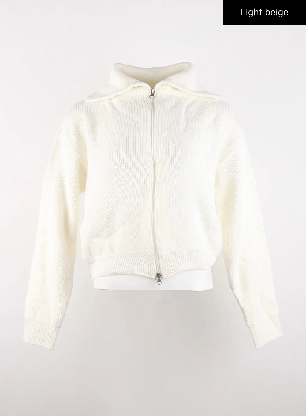 Basic Two-Way Zip-Up Knit Sweater CD304