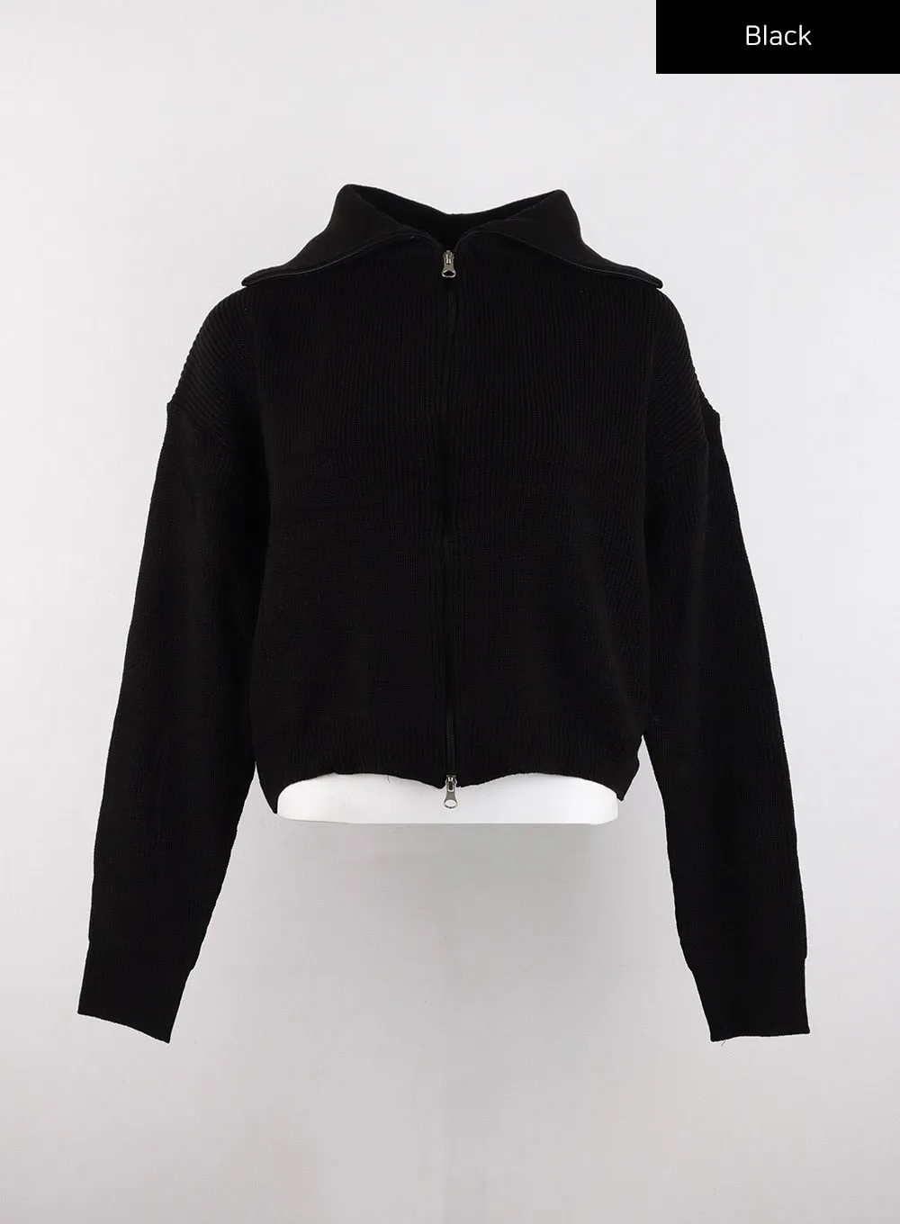 Basic Two-Way Zip-Up Knit Sweater CD304