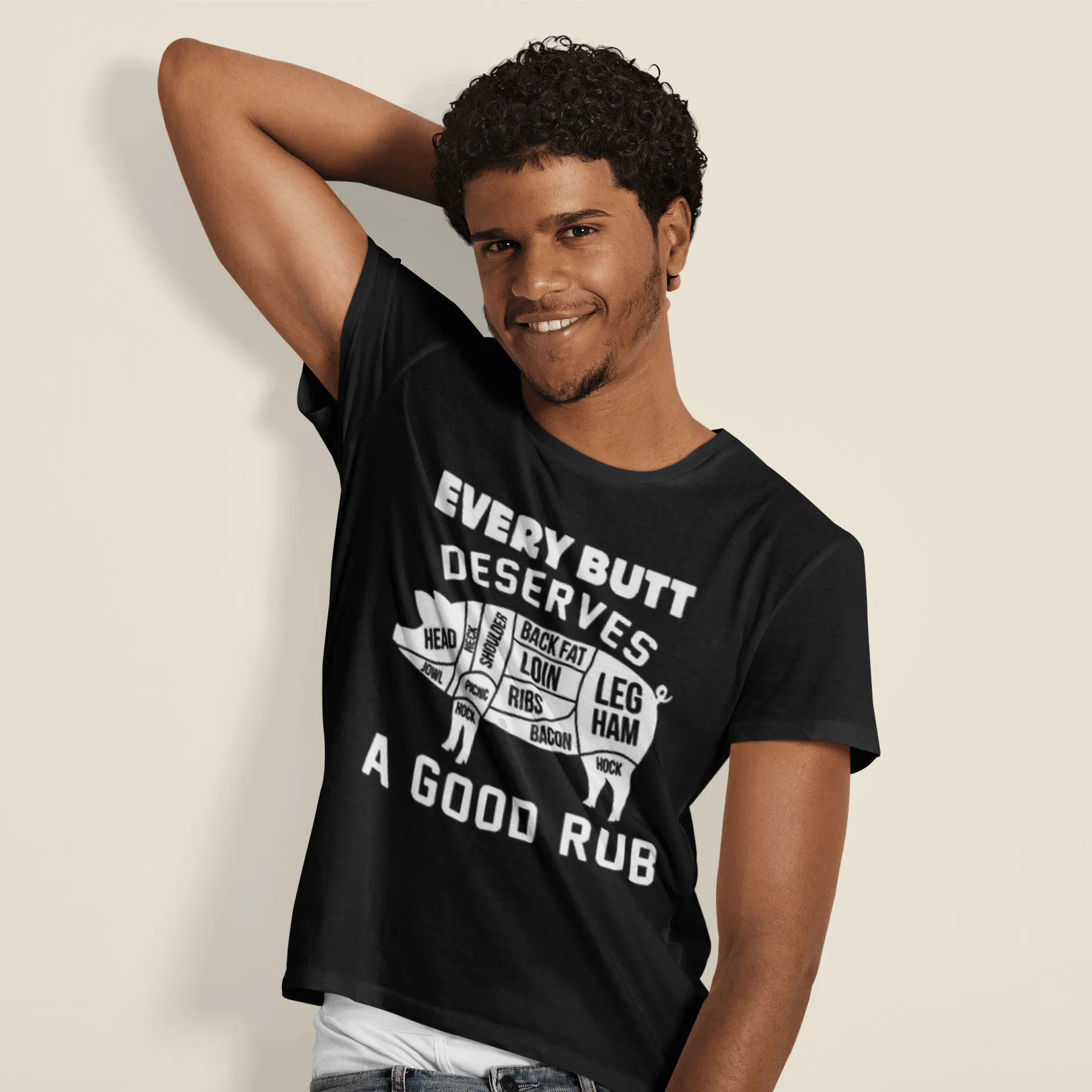 BBQ T-Shirt Every Butt Needs A Good Rub Ultra Soft Cotton Short Sleeve Crewneck Top