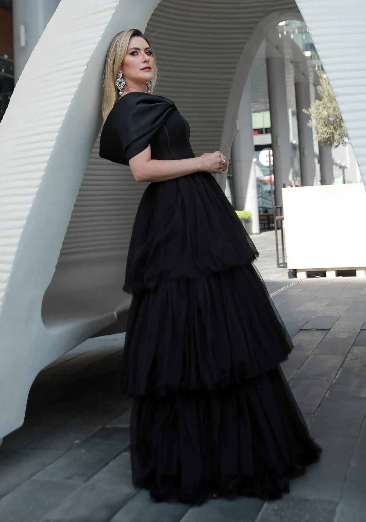 Black Layered Gown