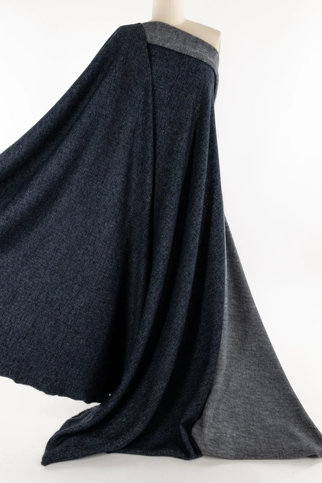 Blue Scale Herringbone Fleece Knit  ENDCUT