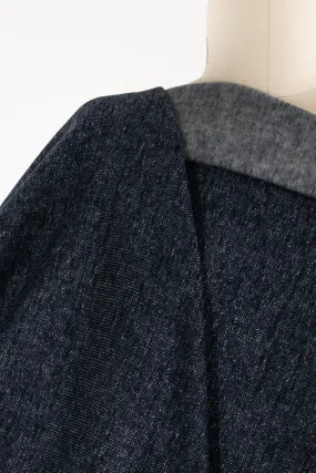 Blue Scale Herringbone Fleece Knit  ENDCUT