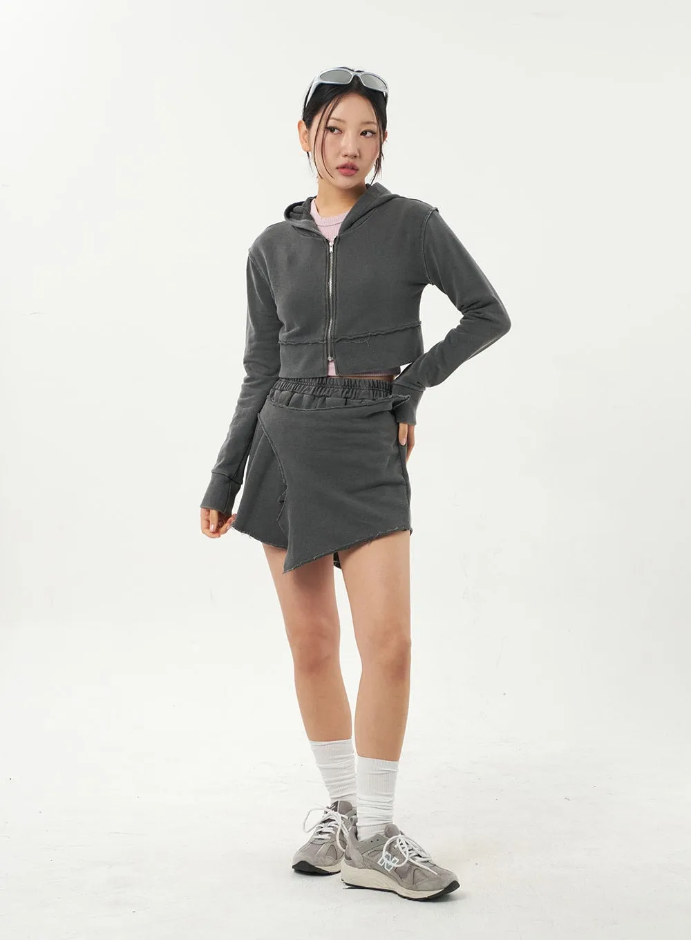 Cropped Zip-Up Hoodie CA325