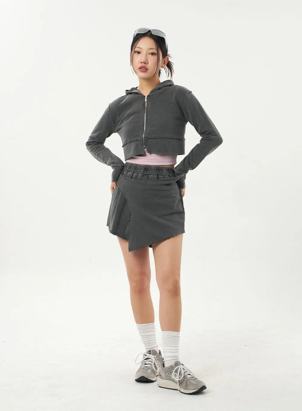Cropped Zip-Up Hoodie CA325