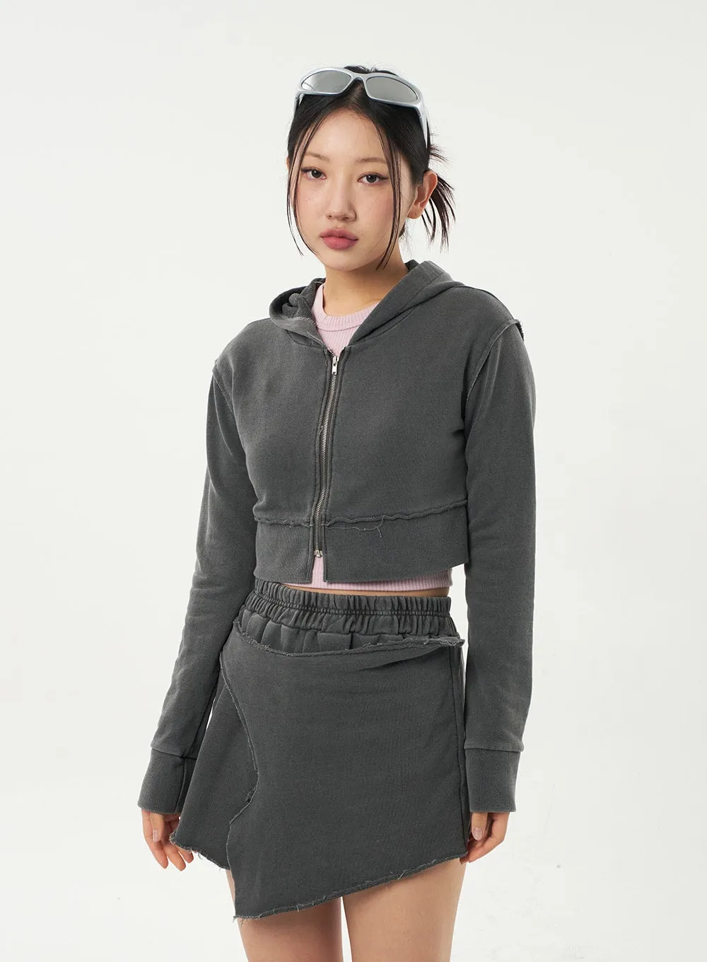 Cropped Zip-Up Hoodie CA325