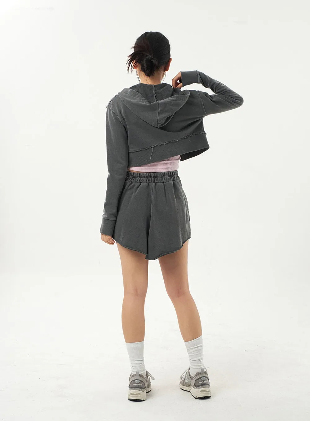 Cropped Zip-Up Hoodie CA325