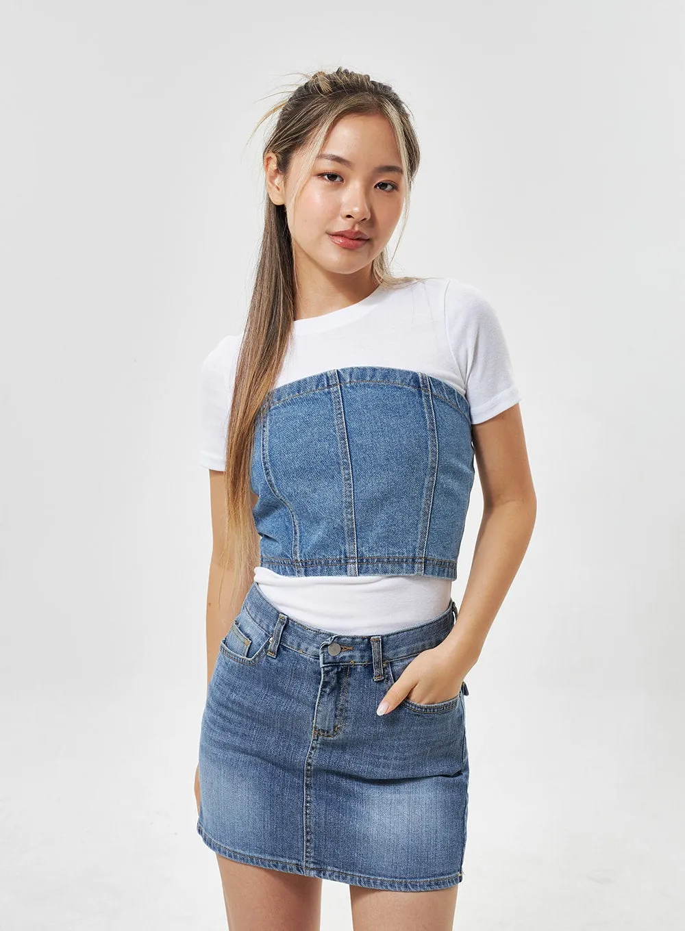 Denim Tube Top CU301