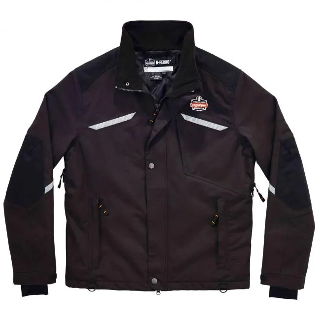 Ergodyne N-Ferno 6466 Heavy-Duty 500D Nylon Shell Winter Work Jacket - Black