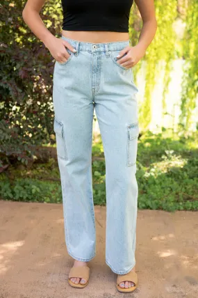 Jolene High-Waisted Cargo Jeans