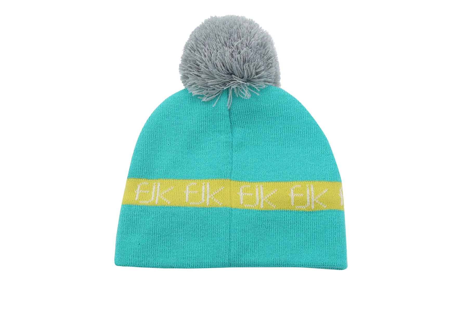 Kids Knitted Toque - Ski Goggles - Turquoise
