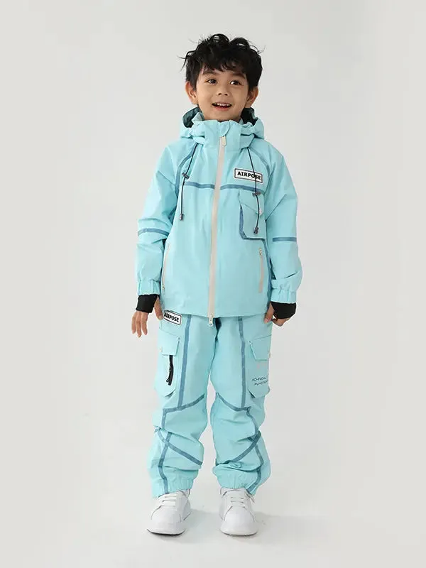 Kid's Stripe Cargo Snow Jacket & Pants Ski Set