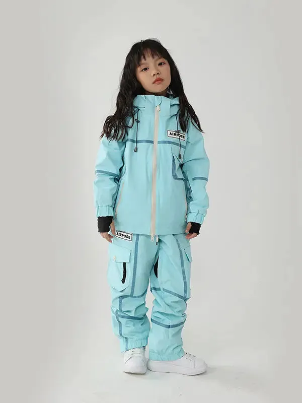 Kid's Stripe Cargo Snow Jacket & Pants Ski Set
