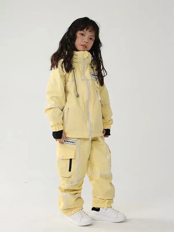 Kid's Stripe Cargo Snow Jacket & Pants Ski Set