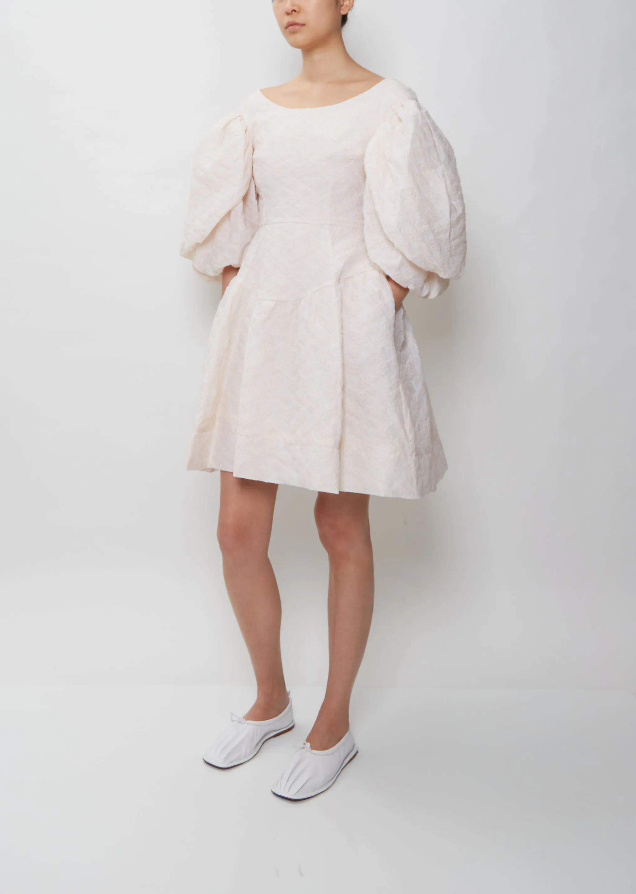 Layered Puff Sleeve Dress — Blush