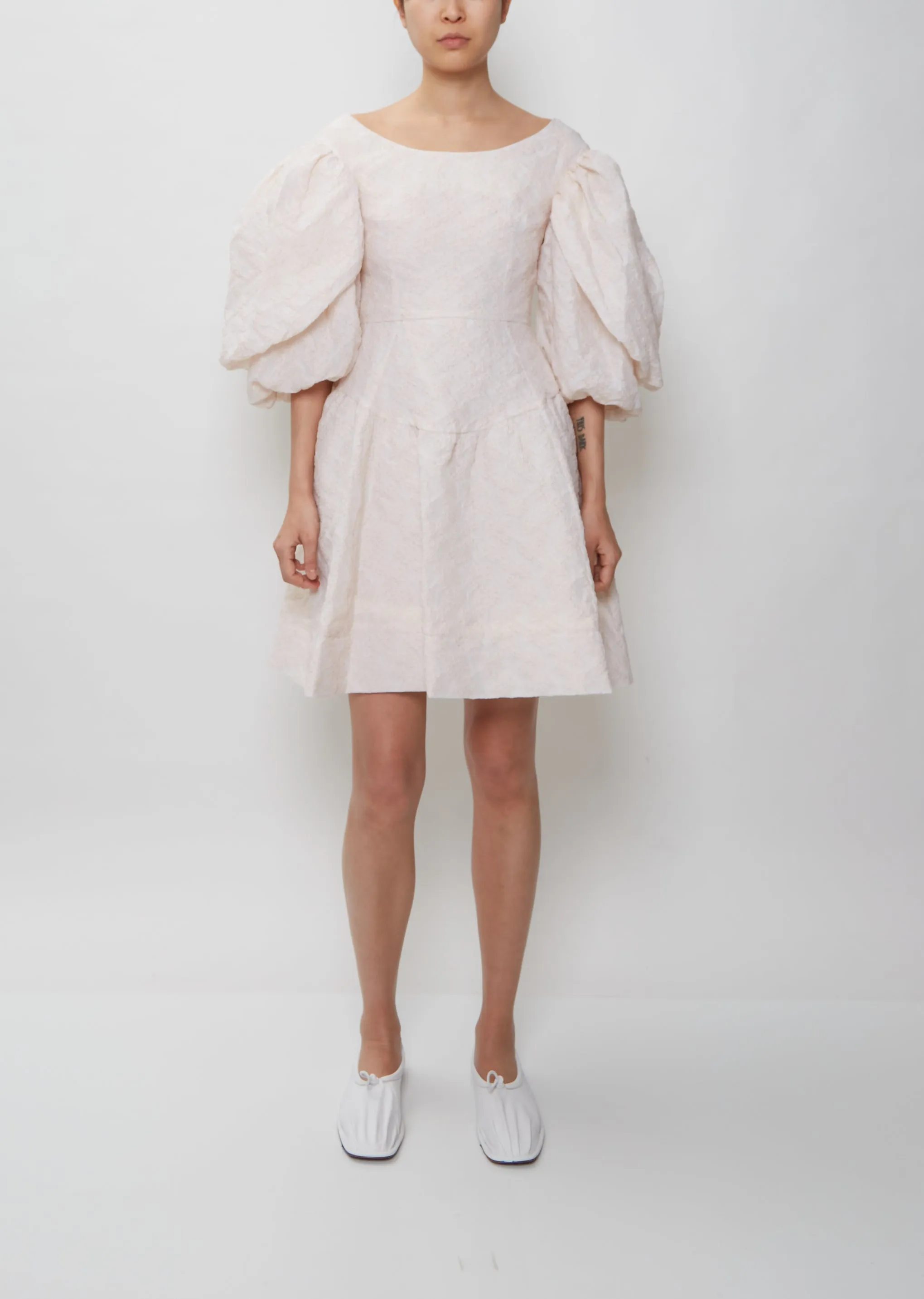 Layered Puff Sleeve Dress — Blush