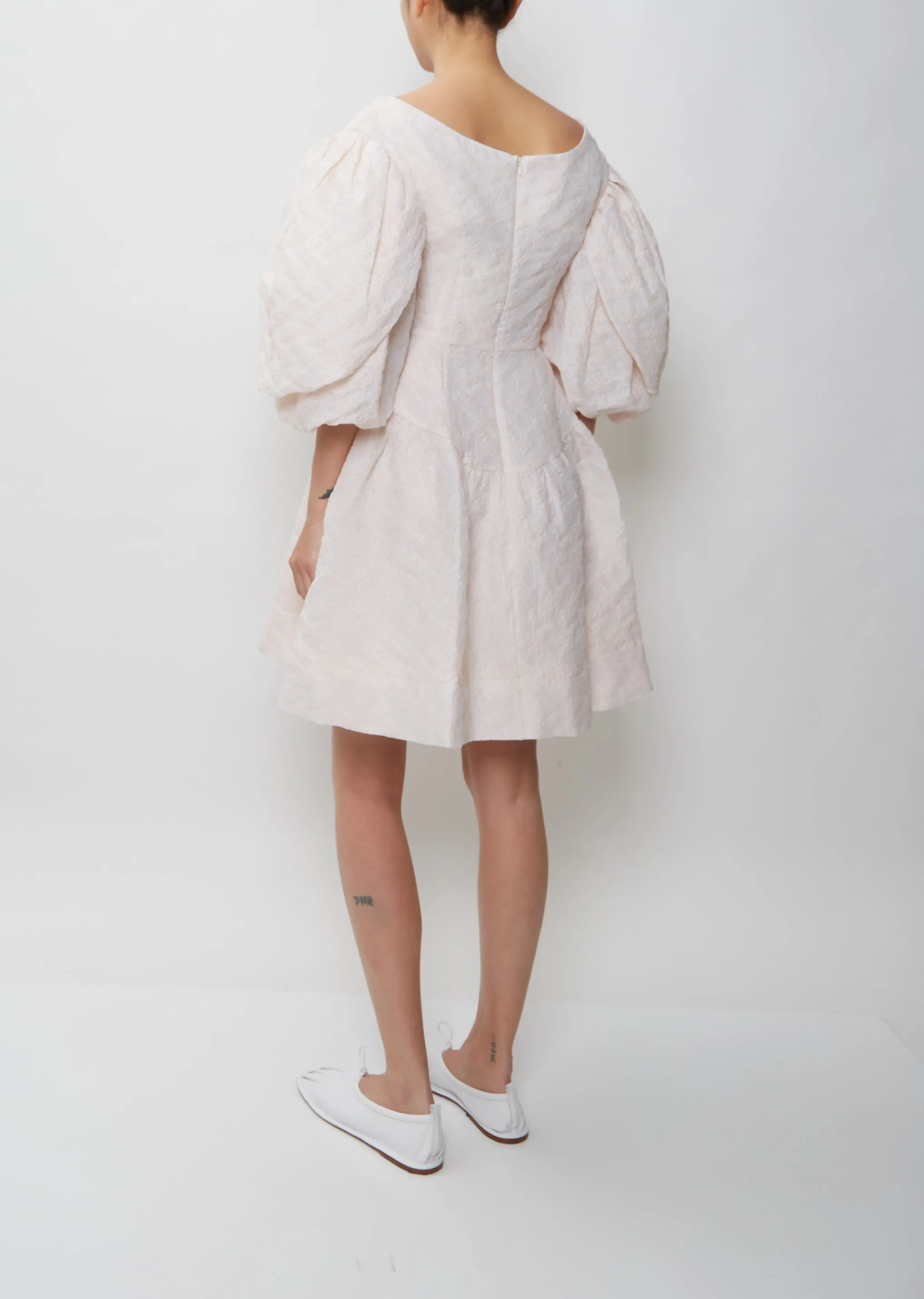 Layered Puff Sleeve Dress — Blush