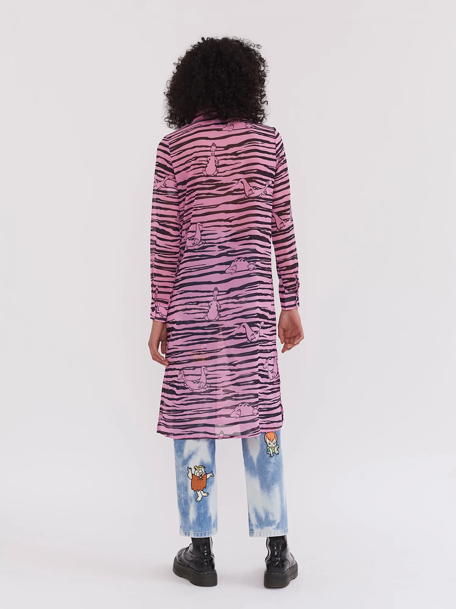 Lazy Oaf x The Flintstones Sheer Dino Shirt Dress