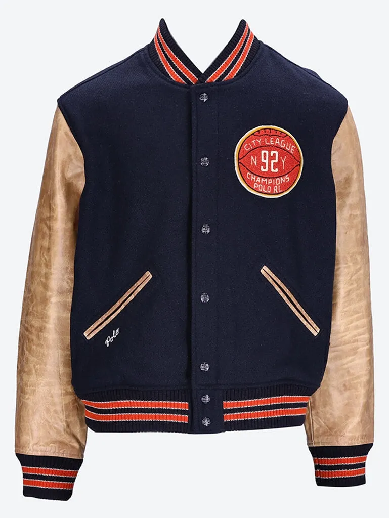 Lined varsity bomber jacket