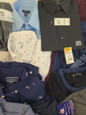 Men's Clothing Wholesale Lot Michael Kors, Polo Ralph Lauren, Tommy Hilfiger, Calvin Klein, Champion, Tasso Elba, Club Room, Alfani, INC and more, 25 Units, Shelf Pulls, MSRP $1,874.99