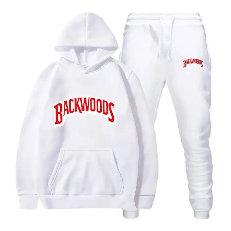 Men's Fleece Hoodie and Pants Set - Thick, Warm Tracksuit for Sportswear | Backwoods Fashion Brand