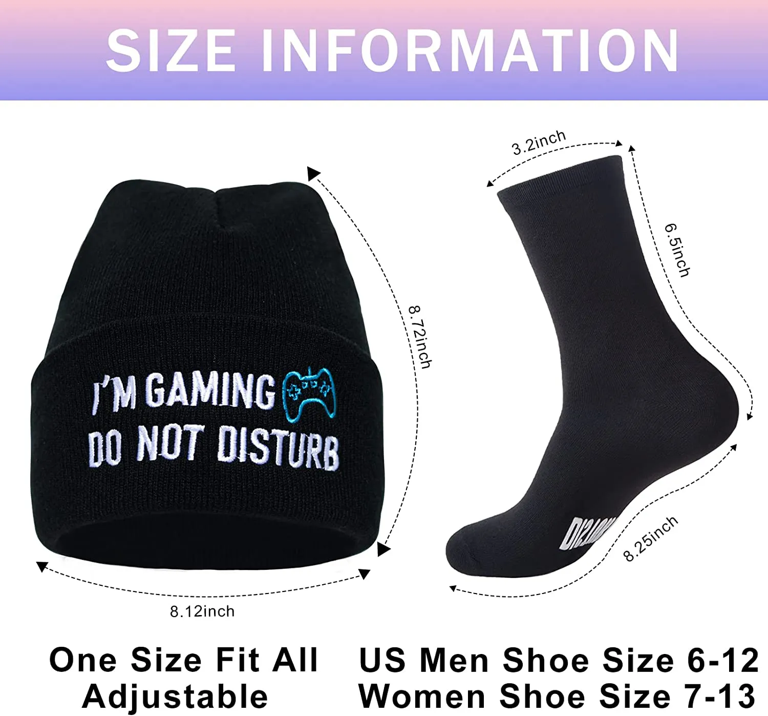 Novelty Gamer Socks Beanie Hat,Funny Gifts Idea for Teens Boys Men Teenagers Him