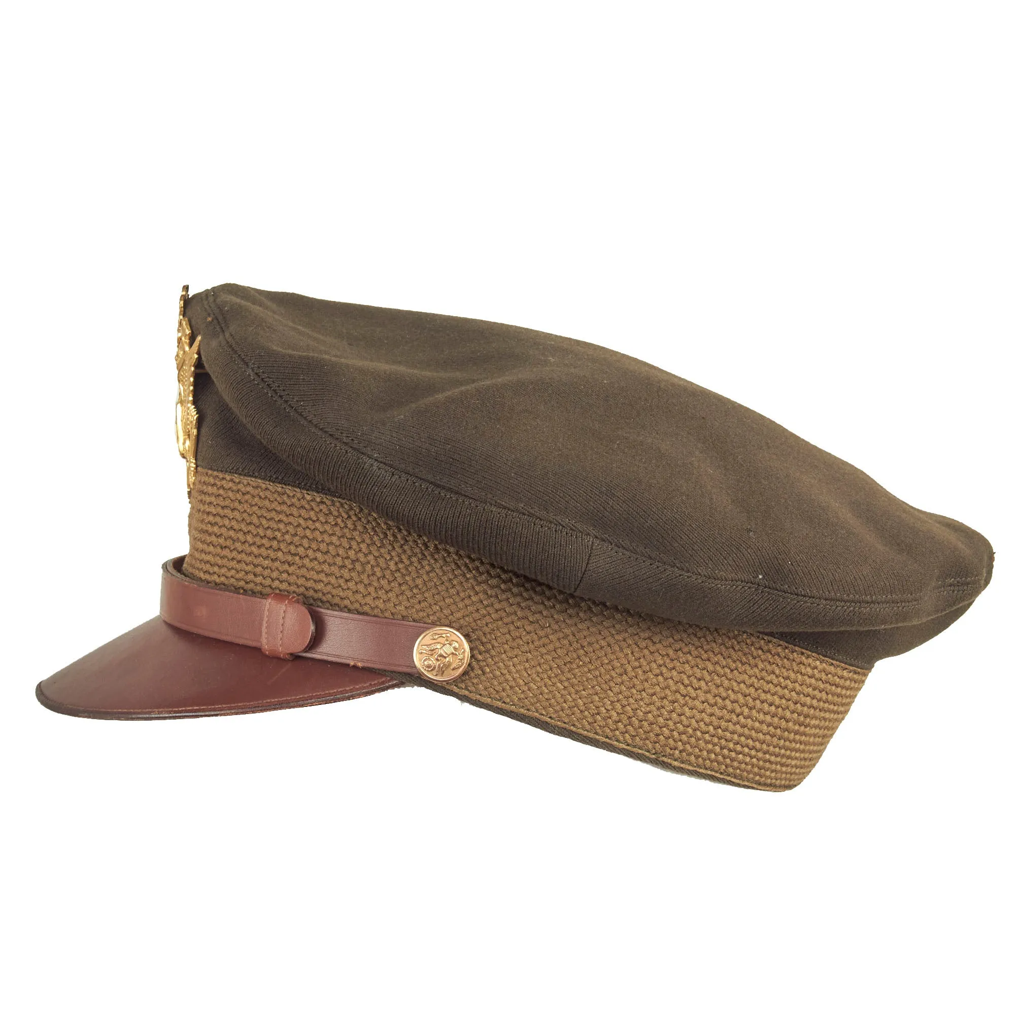 Original U.S. WWII US Army Officer’s Winter Service Crusher Cap by Luxenberg Of New York