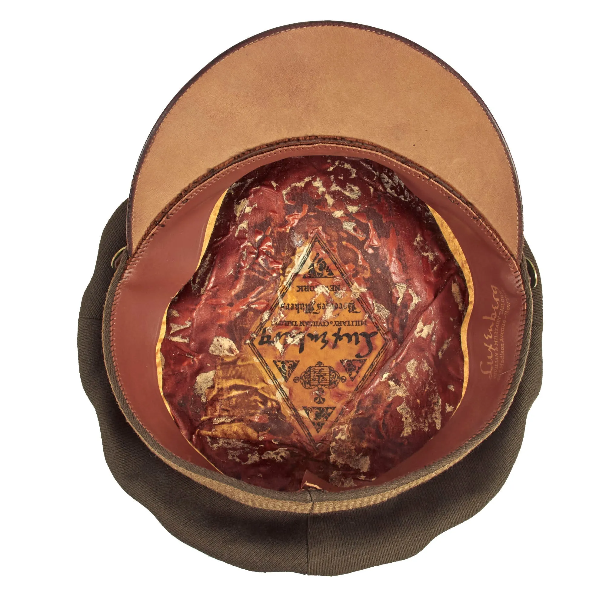Original U.S. WWII US Army Officer’s Winter Service Crusher Cap by Luxenberg Of New York