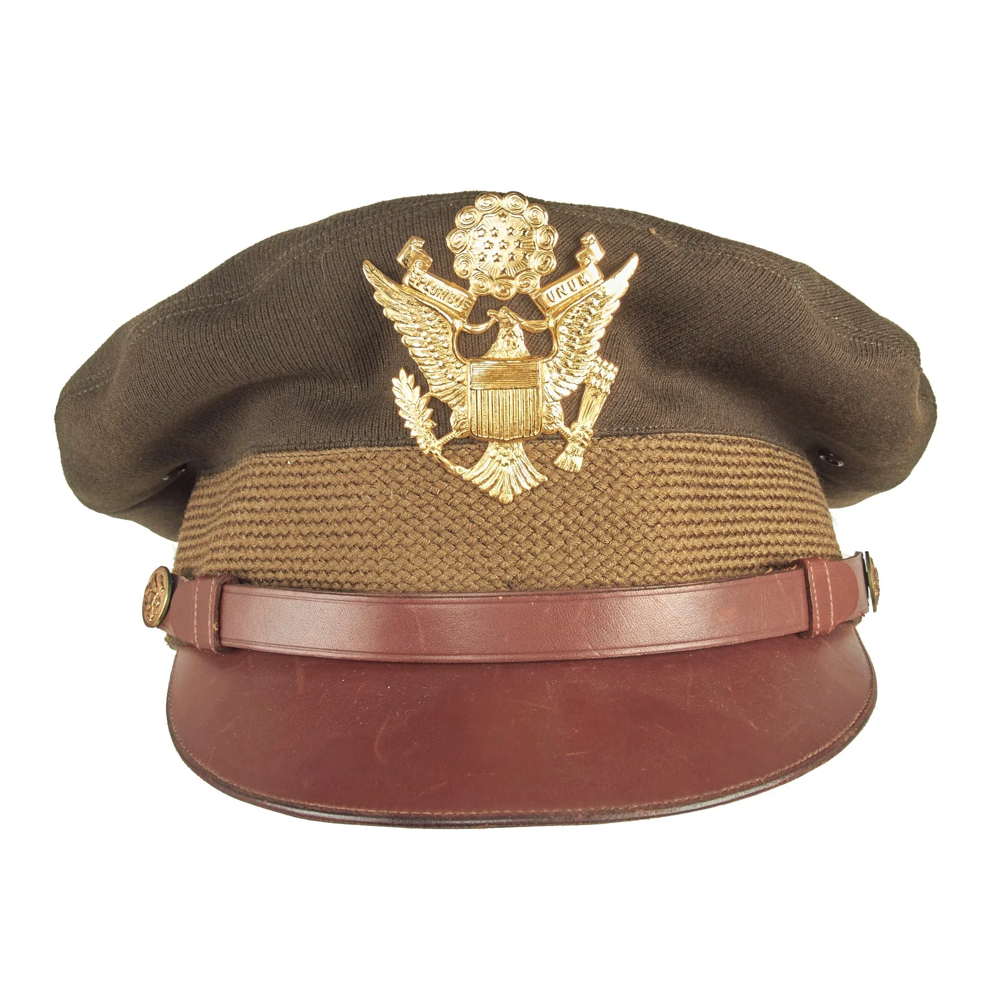 Original U.S. WWII US Army Officer’s Winter Service Crusher Cap by Luxenberg Of New York