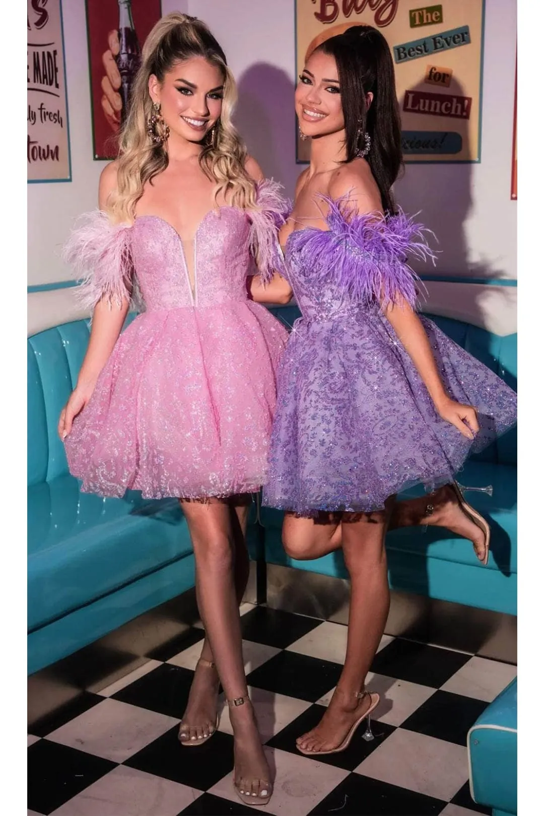 Portia and Scarlett PS24764 -short- Off-Shoulder Cocktail Dress with Embellishments