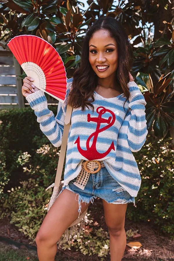 Sail My Way Embroidered Knit Sweater
