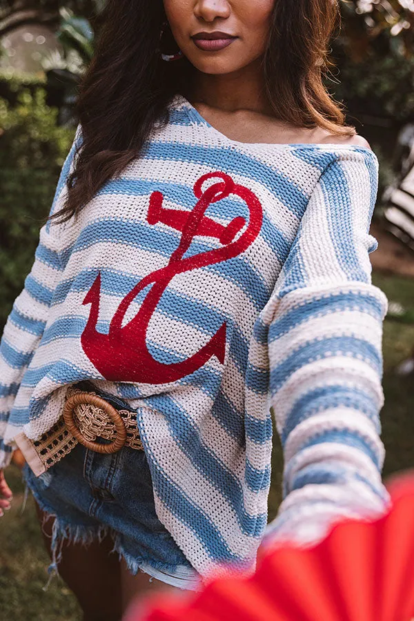 Sail My Way Embroidered Knit Sweater