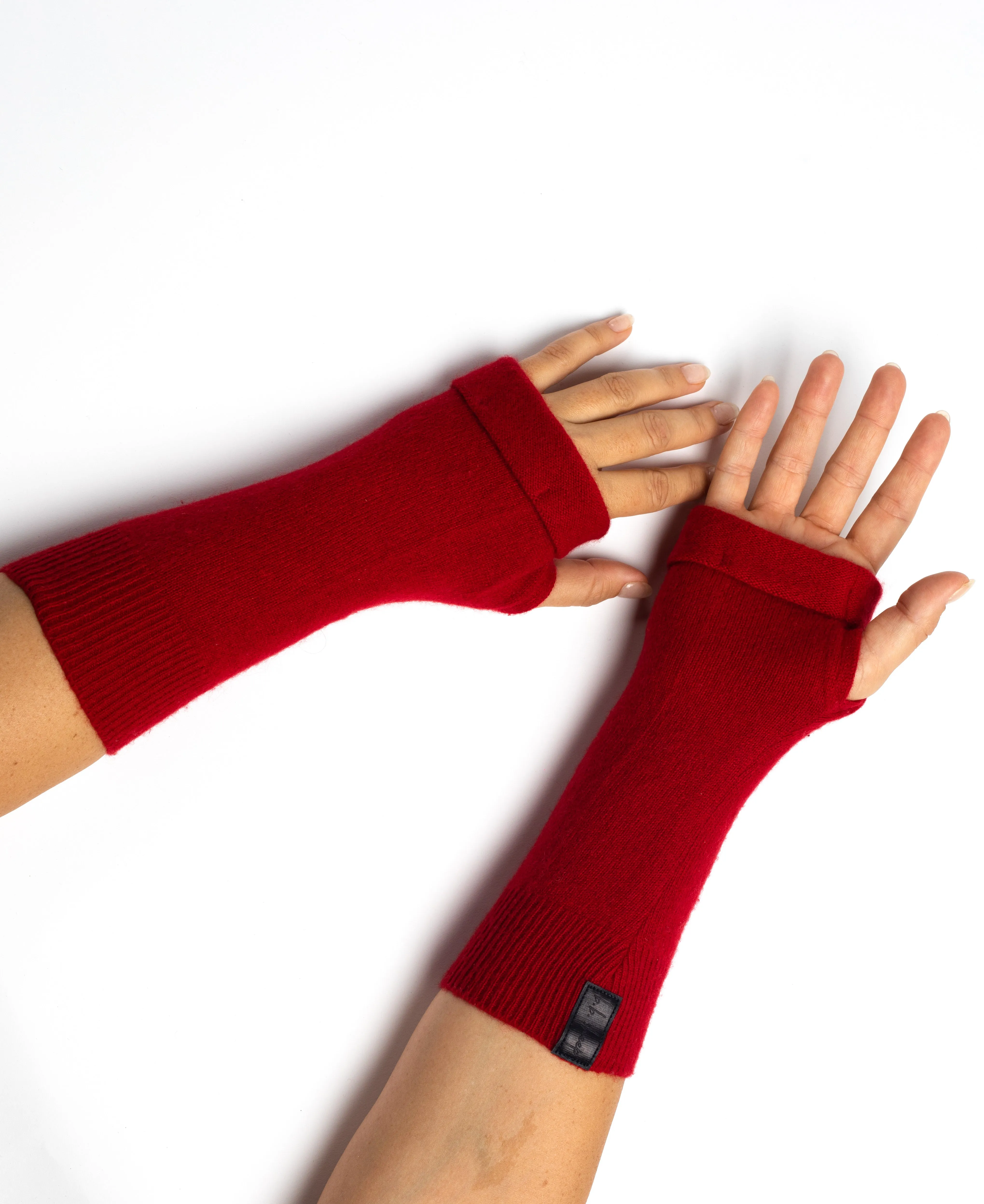 Sapphire Whispers Fingerless Gloves Set - Red, Navy Blue, Baby Blue, Box of 3