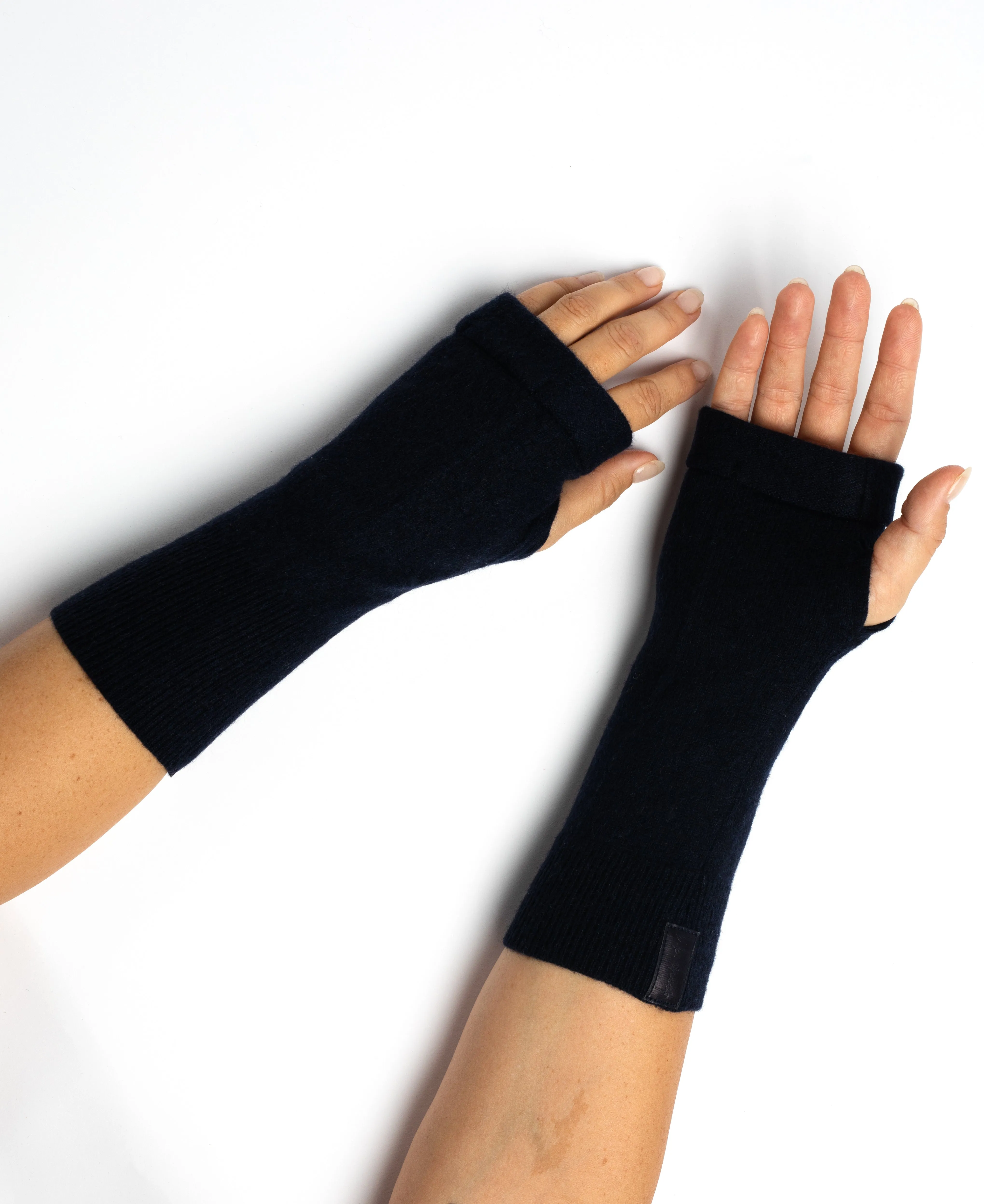 Sapphire Whispers Fingerless Gloves Set - Red, Navy Blue, Baby Blue, Box of 3