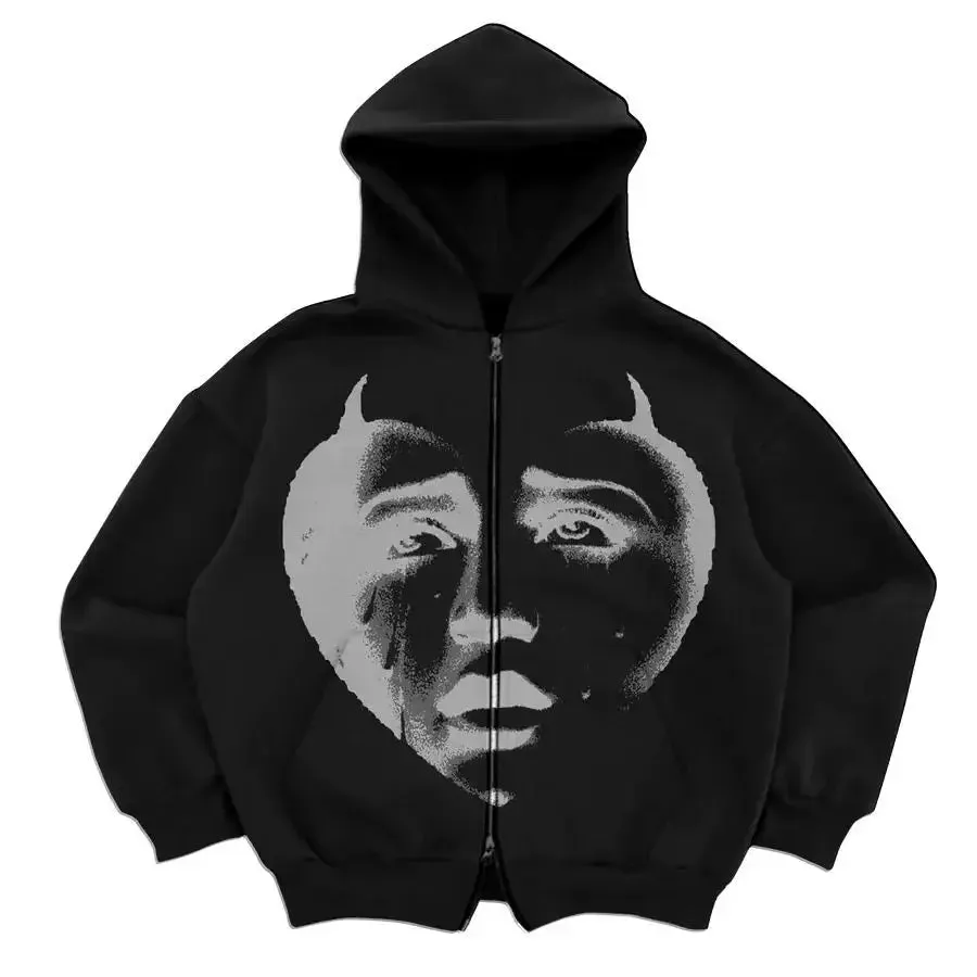 Shadow Face Gothic Hoodie | Oversized Streetwear for Dark Aesthetics