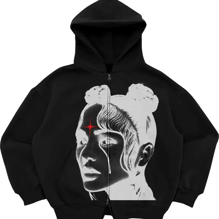 Shadow Face Gothic Hoodie | Oversized Streetwear for Dark Aesthetics