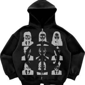 Shadow Face Gothic Hoodie | Oversized Streetwear for Dark Aesthetics