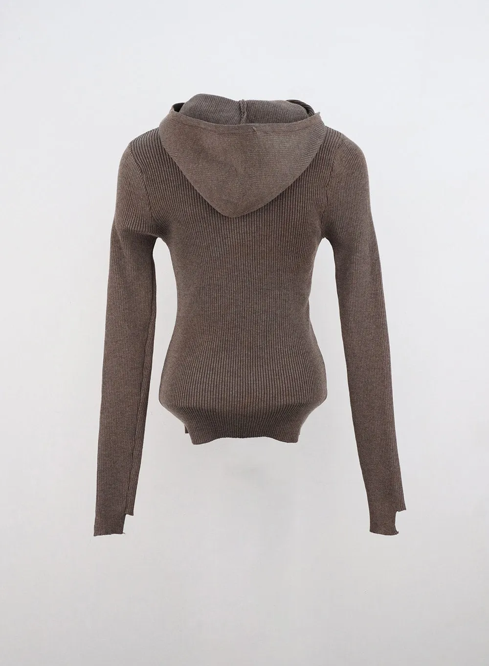 Slim Fit Knit Hoodie Top IN330