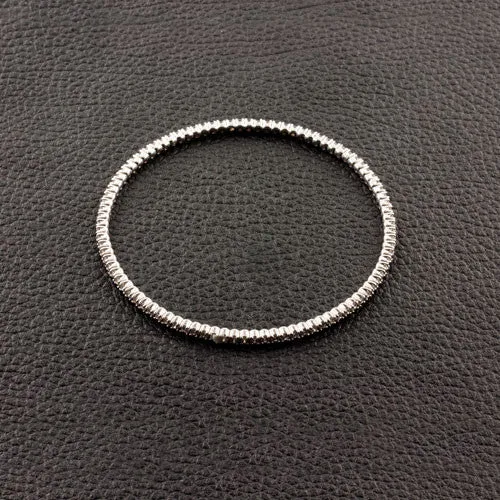 Slip-on Diamond Bangle Bracelet in White Gold