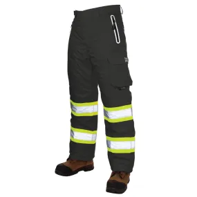 Tough Duck Men's Hi Vis Winter Safety Snow Pants SP08 | Poly 300D Ripstop PU Waterproof Reflective | Thermal Insulation | Durable Workwear | Sizes XS-5XL